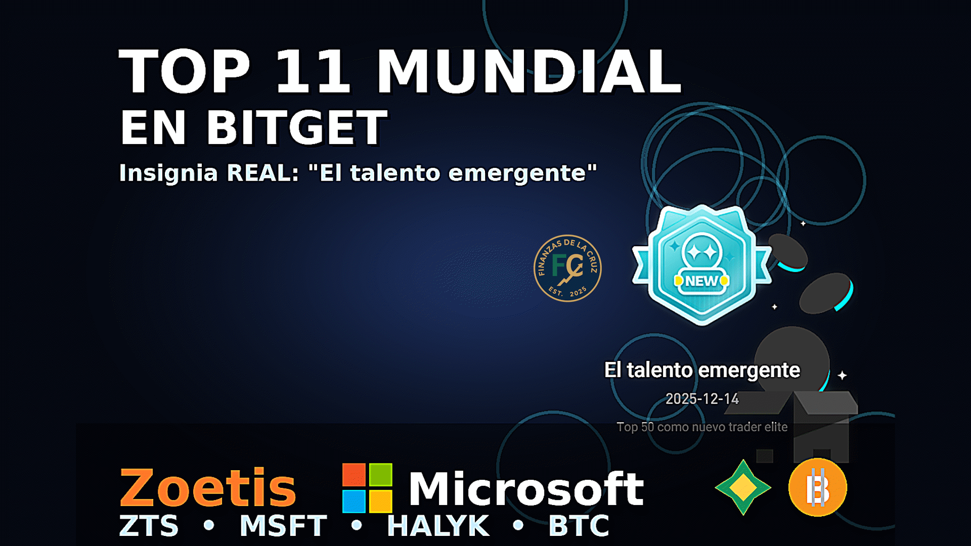TOP 11 mundial en Bitget 🚀 | Zoetis, Microsoft, Halyk Bank y Bitcoin